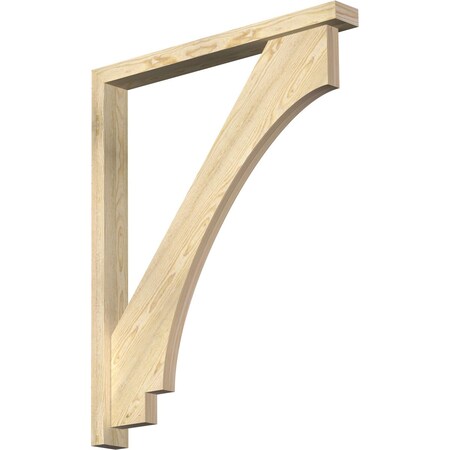 Ekena Millwork Imperial Block Rough Sawn Bracket w/ Offset Brace, Douglas Fir, 4"W x 36"D x 44"H BKT0402X36X44IMP05RDF